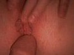 Wife fingers her love button during the time that her spouse pokes her until that babe squirts all over her husbands hard  cock.