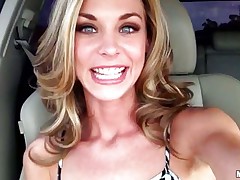 This hawt playgirl entered a sexshop and found a good vibrator. She doesn't waste time and begins playing with her pussy using her new toy in the car. Look at that cunt, will she receive the real thing after playing and getting wet? Is a dude going to fill her twat with his ramrod and maybe with some hawt semen?