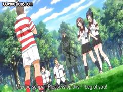 Busty, young Manga angels get gang banged by the soccer team